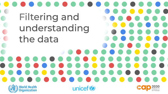 Child health and well being dashboard - Filtering and understanding the data